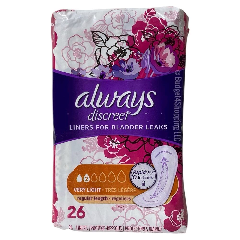 Always Discreet for Bladder Leak Very Light #2, 26 Liners
